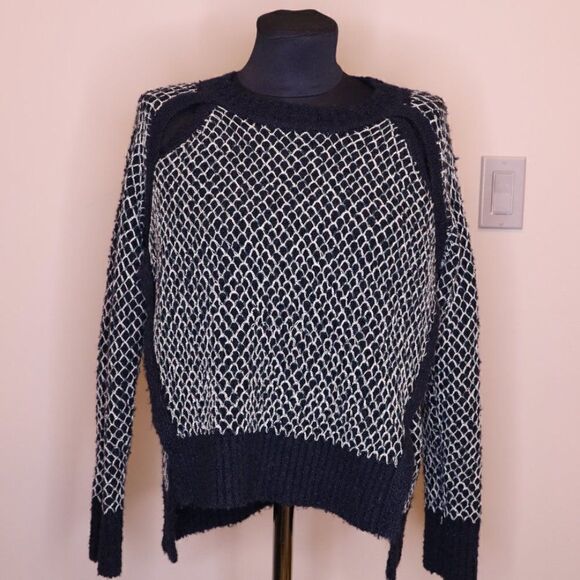 Jonathan Simkhai Fence Chenille Cut Out Cropped Sweater Sz S - Picture 3 of 9